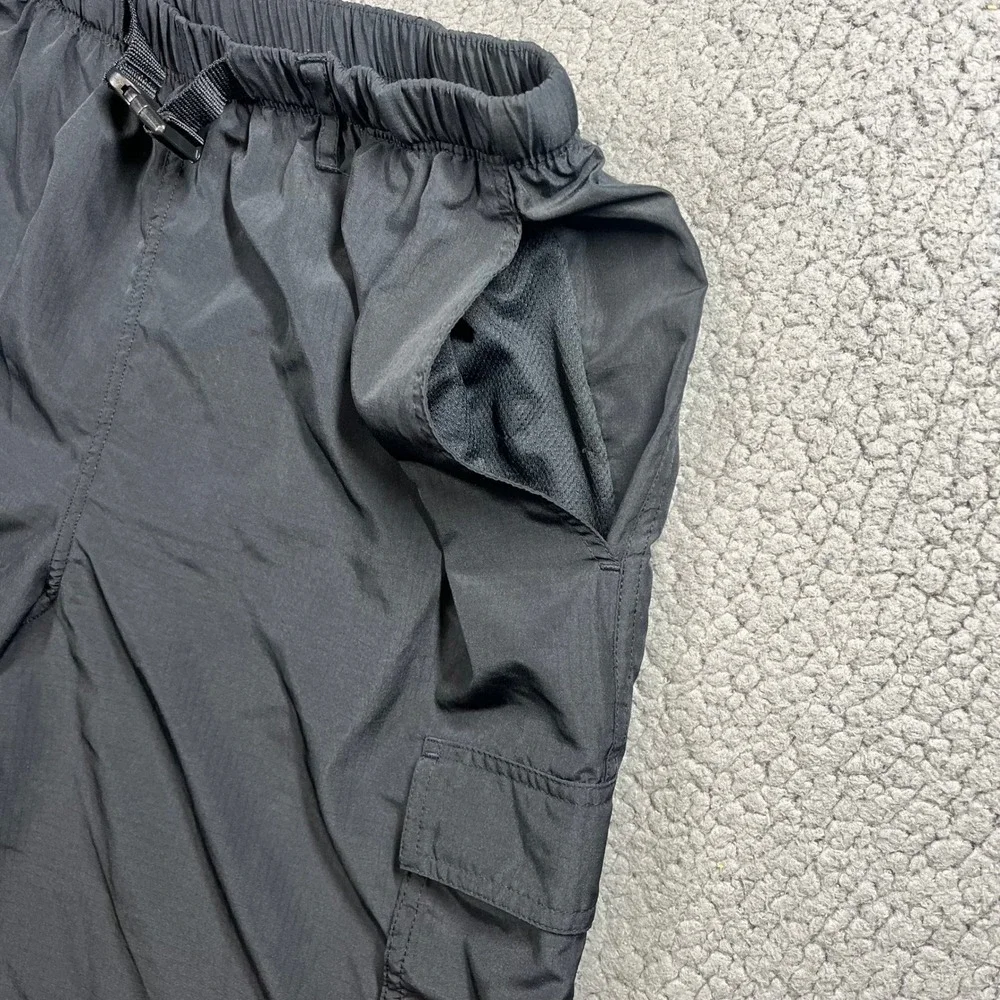 Nike Mens Cargo Swim Trunks Black Mesh Lined Belted Shorts NESSB521 Size L